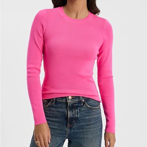 Express Silky Soft Fitted Crew Neck Sweater Berry XL NWT - Picture 1 of 9